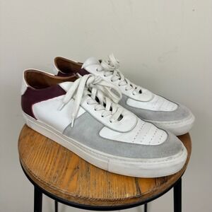 Beckett Simonon Garcia Mens 12 Athletic Shoes White Gray Leather Sneaker Read